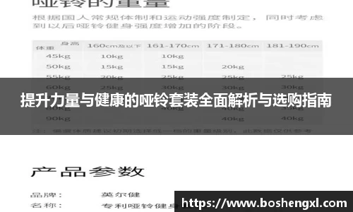 提升力量与健康的哑铃套装全面解析与选购指南